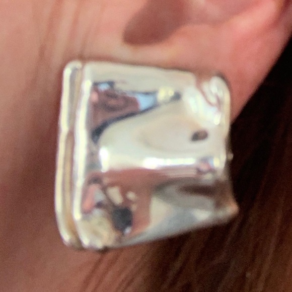 Vintage Silver Electroform Clip-on Earrings - Picture 2 of 7